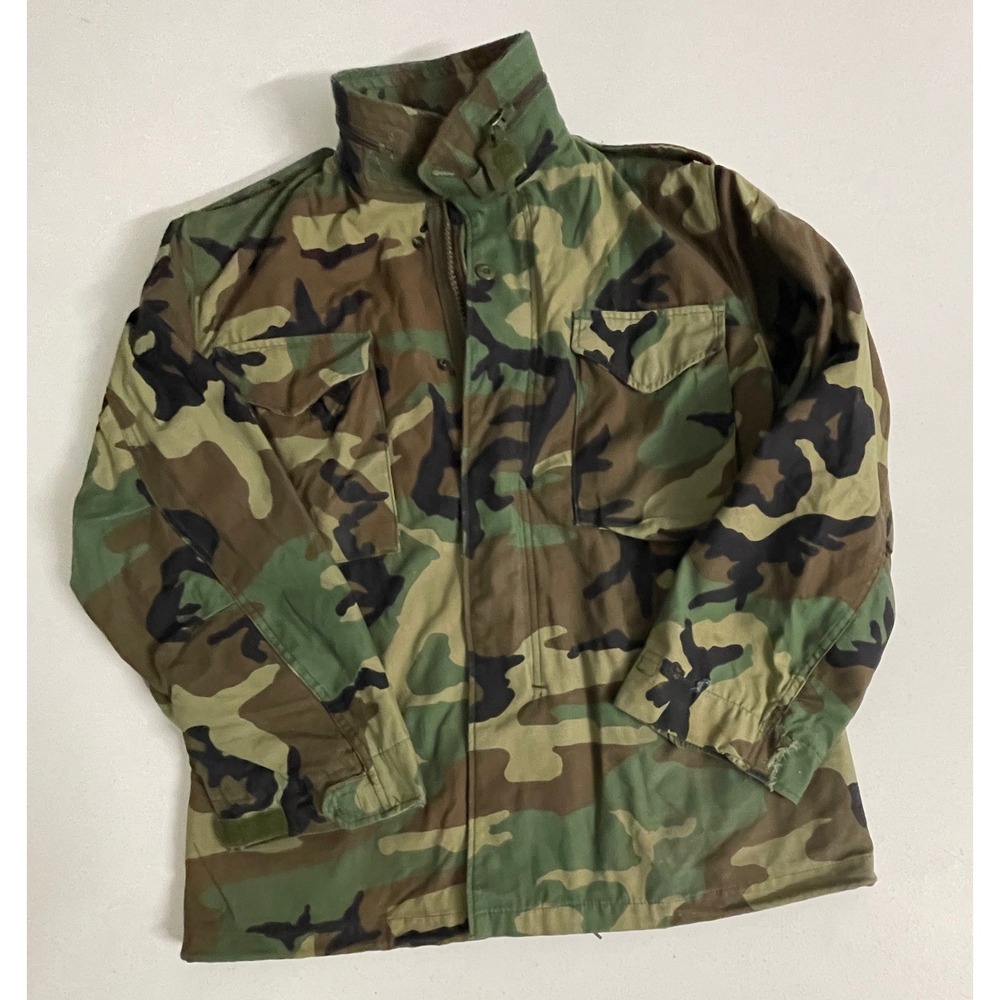 US Military M-65 Field Coat Woodland Camo Jacket Medium Regular Golden Mfg 1996 - Picture 3 of 11